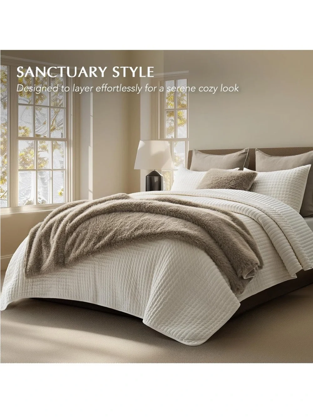 Luxury Faux Fur Throw Blanket - Taupe Plush Comfort